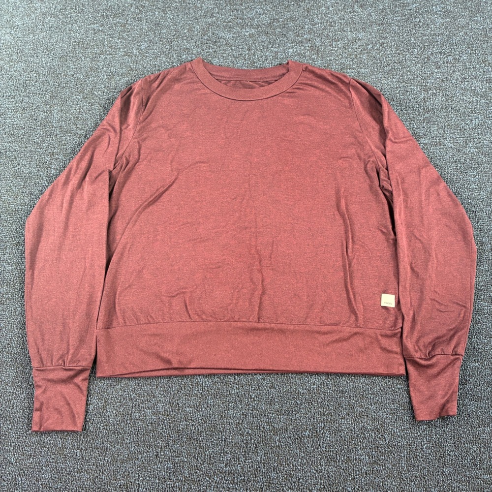 Vuori Daydream Crew Womens Large Red Heather Long Sleeve Stretch Athletic VW133